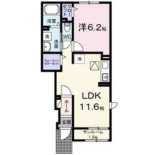 中央東アパート【1階】の間取り