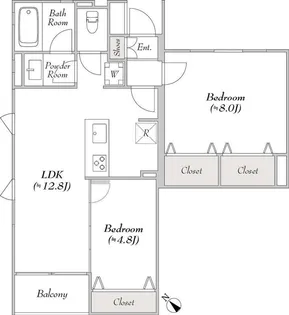 東京都世田谷区弦巻3【マンション】の間取り