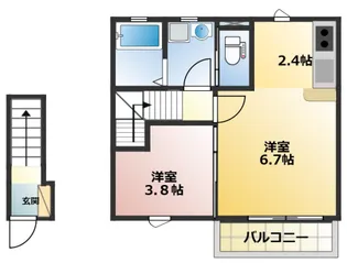 八軒ヴィラ【2階】の間取り