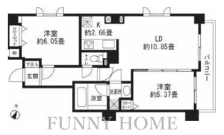 東京都世田谷区三軒茶屋2【マンション】の間取り