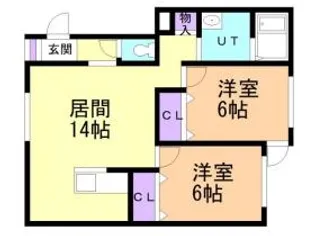 北海道札幌市西区八軒七条東4【アパート】の間取り