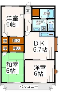 メゾンボープワール【4階】の間取り
