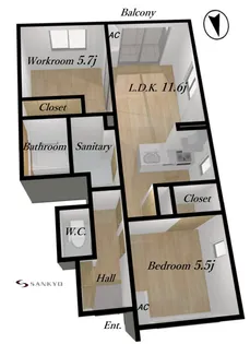 山形県山形市城西町4【アパート】の間取り