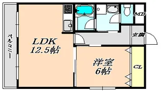 湯川パールハイツ【4階】の間取り