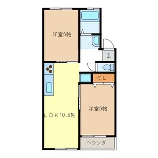 HILLS観音寺 EAST・WEST【2階】の間取り