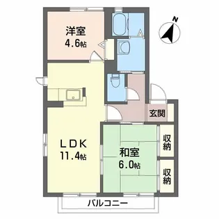 シャーメゾン ウィンズ B棟【1階】の間取り