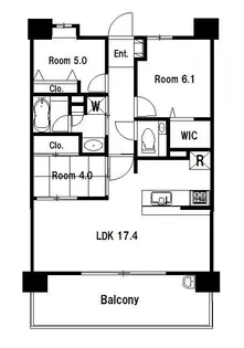 アクタス籠町グランミライ【6階】の間取り