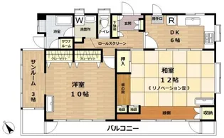 第2日誠コーポ【3階】の間取り