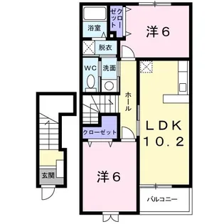 コア みのりB【2階】の間取り