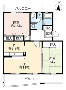 UR東山台ハイツ【4階】の間取り