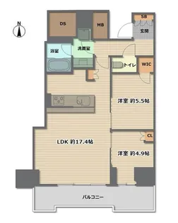 シエリアタワー大阪堀江【15階】の間取り
