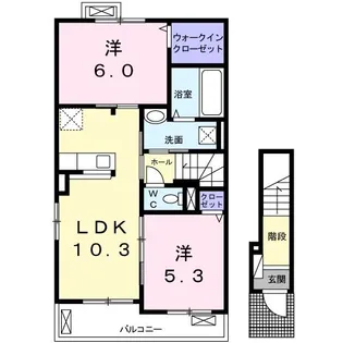 カーサ ソレイユ【2階】の間取り