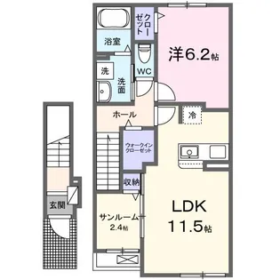 ファミリア つないち【2階】の間取り