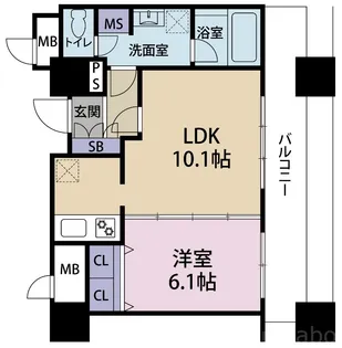 KDXレジデンス大濠ハーバービュータワー【6階】の間取り