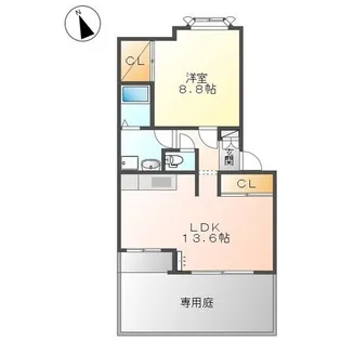 シャルム・ラ・メールII【1階】の間取り