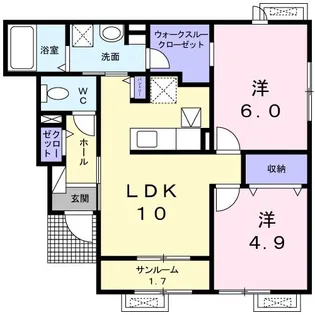メゾン そよ風【1階】の間取り