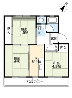 UR下大利【4階】の間取り