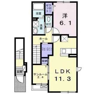 ルミエール・ロゼ III【2階】の間取り