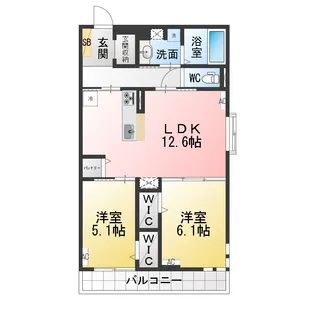 glicina白子【2階】の間取り