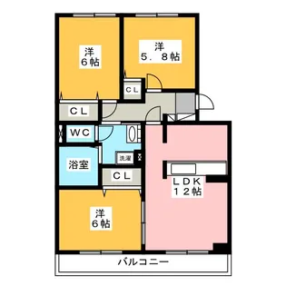 リ・ドーレF【3階】の間取り