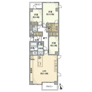 松原ハイデンス【2階】の間取り