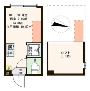 ハーモニーテラス西小岩II【2階】の間取り