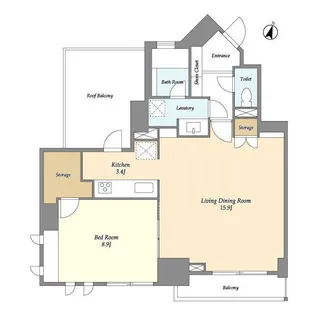 ドゥーエ西麻布II【4階】の間取り