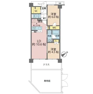 リビオ新宿ザ・レジデンス【1階】の間取り