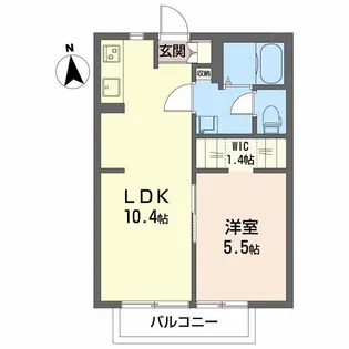 エステート神明B【1階】の間取り