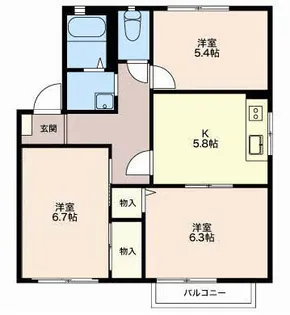 パークタウン中野F【2階】の間取り