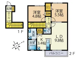 マンダリンリーフ【2階】の間取り