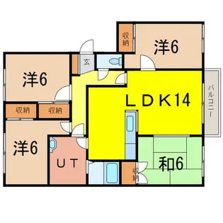 リベライン神楽【4階】の間取り