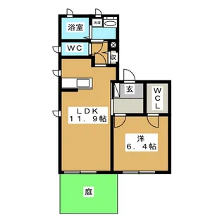 ガーデンテラス倉石 S【1階】の間取り