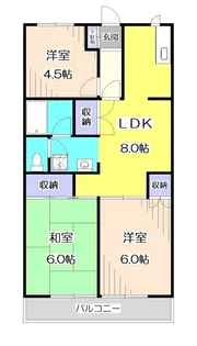 中新井ブルームハイツ【3階】の間取り