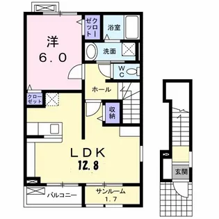 サニーフィールド【2階】の間取り