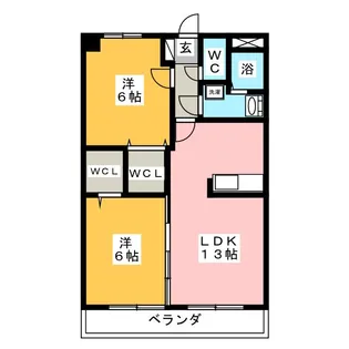 サンパティーク呉竹【2階】の間取り