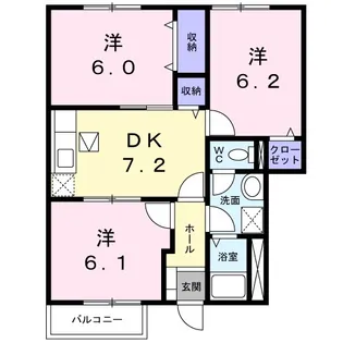 ピソソルアード東仙房【1階】の間取り