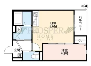 プランドール小路東【3階】の間取り