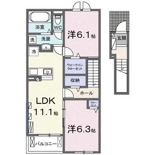 ソラリアII【2階】の間取り