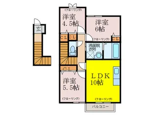 エスコート小倉【2階】の間取り