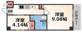 グランシアター高井田【9階】の間取り