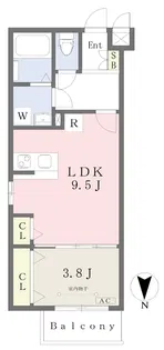 C_calme中村公園II【2階】の間取り