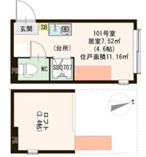 LA VIERE 江古田の森公園【1階】の間取り