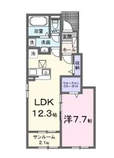 GRADOII B【1階】の間取り