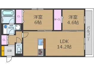 ラヴィエール南茨木1【2階】の間取り