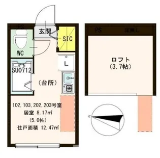 ハーモニーテラス志茂III【2階】の間取り