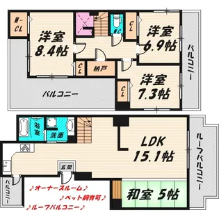 フェニックスキャッスル【5階】の間取り
