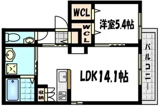 APPARTEMENT 四季【1階】の間取り