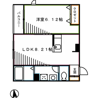 フェザーハイツ【1階】の間取り