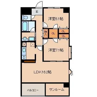 チュチュハウス城下【3階】の間取り
